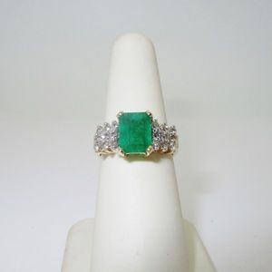 LeVian 14K Gold 1.86 ctw Emerald & Diamond Ring